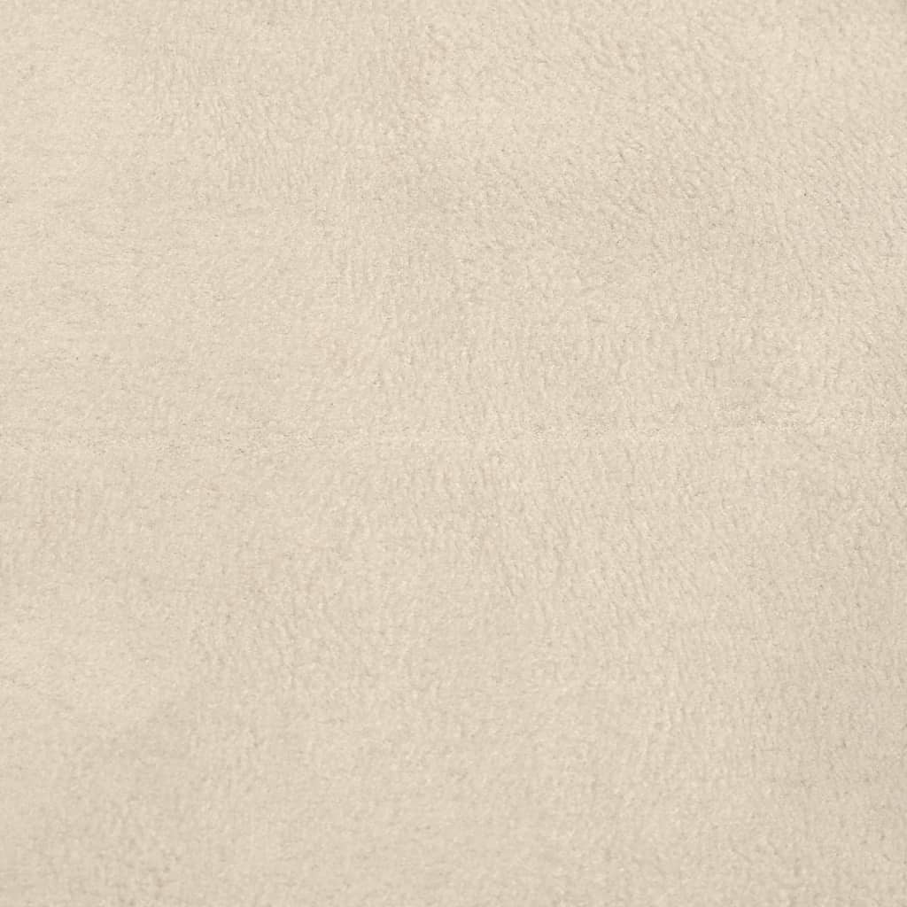 Scaun Glisant Cu Taburet, Alb Crem, Material Textil