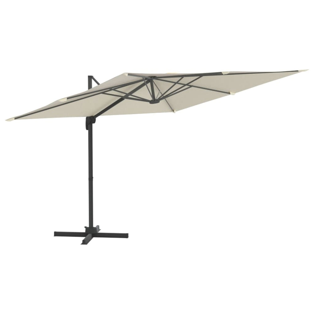 Umbrelă În Consolă, Stâlp Din Aluminiu, Alb Nisipiu, 300X300 Cm