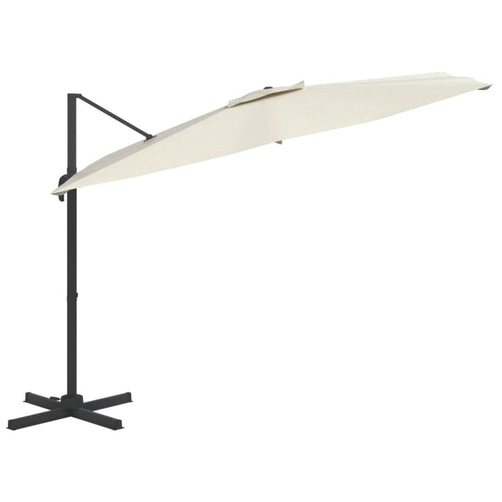 Umbrelă În Consolă, Stâlp Din Aluminiu, Alb Nisipiu, 300X300 Cm