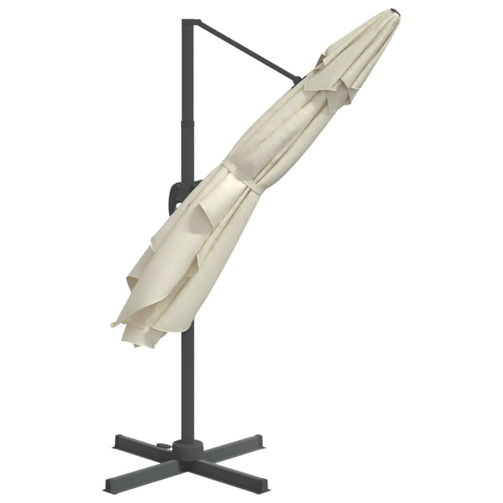 Umbrelă În Consolă, Stâlp Din Aluminiu, Alb Nisipiu, 300X300 Cm