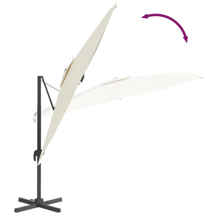 Umbrelă În Consolă, Stâlp Din Aluminiu, Alb Nisipiu, 300X300 Cm
