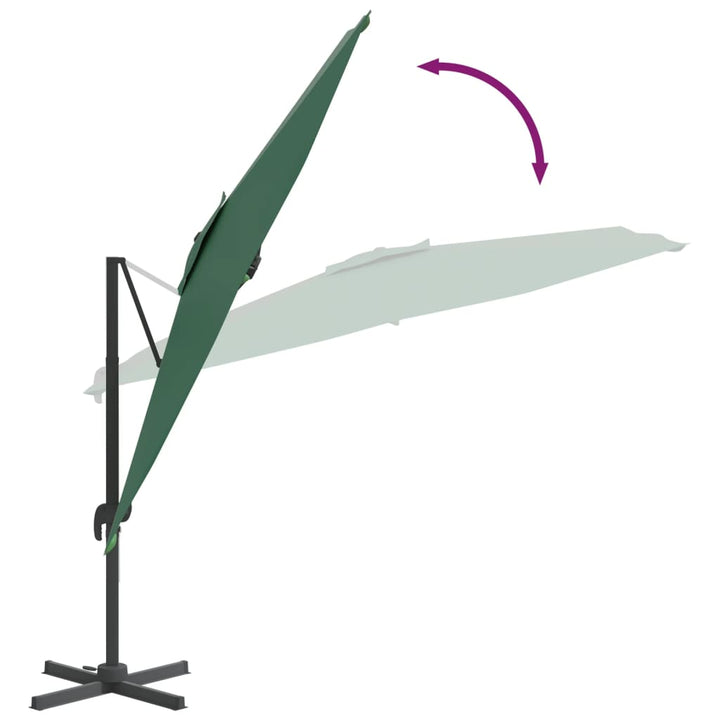 Umbrelă În Consolă, Stâlp Din Aluminiu, Verde, 400X300 Cm