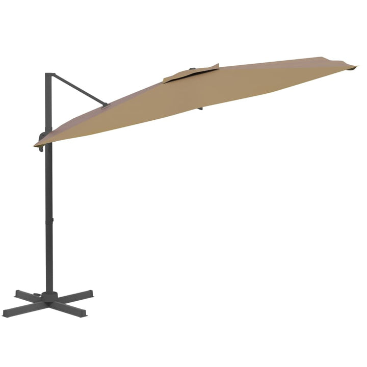 Umbrelă În Consolă, Stâlp Din Aluminiu, Gri Taupe, 300X300 Cm