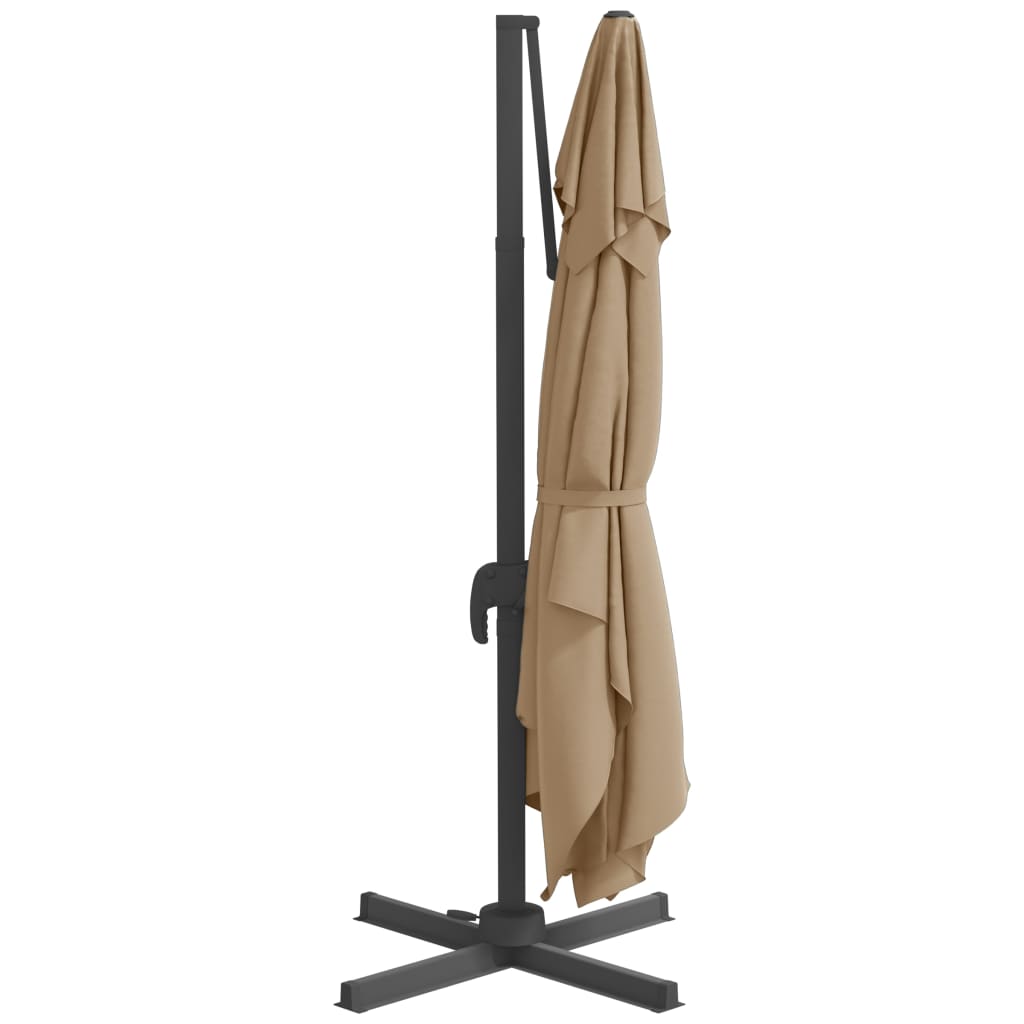 Umbrelă În Consolă, Stâlp Din Aluminiu, Gri Taupe, 300X300 Cm