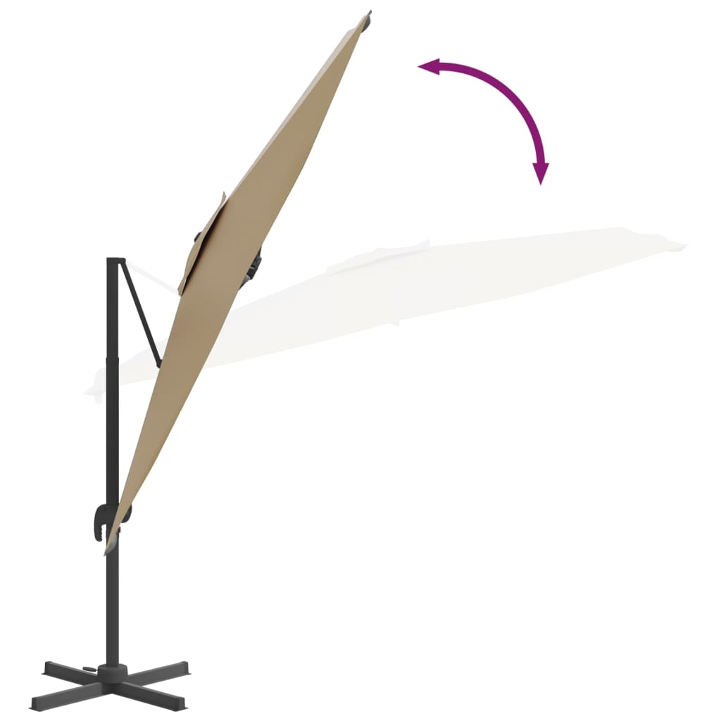 Umbrelă În Consolă, Stâlp Din Aluminiu, Gri Taupe, 300X300 Cm