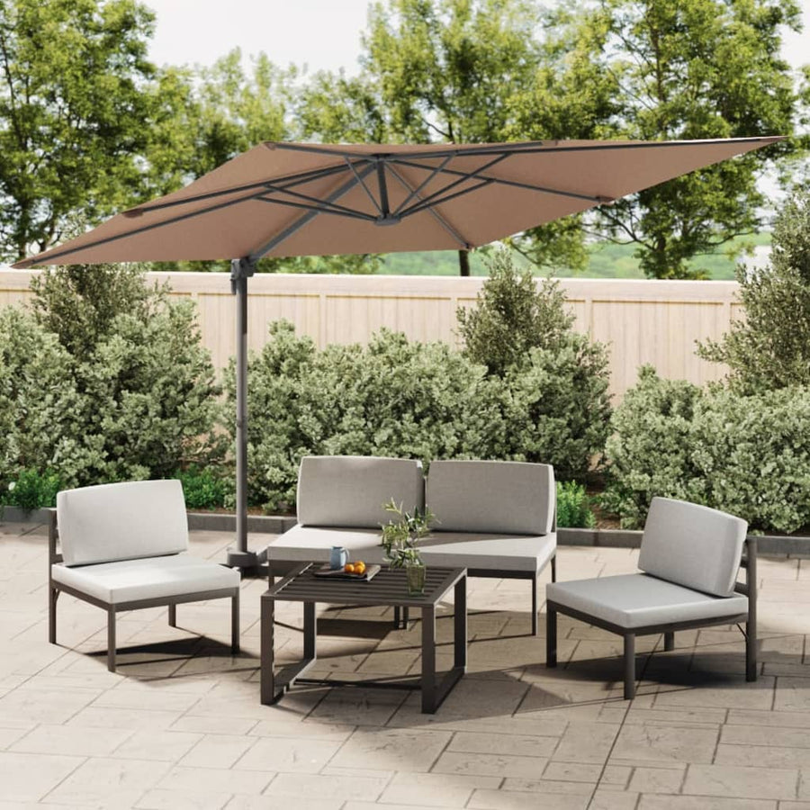 Umbrelă În Consolă, Stâlp Din Aluminiu, Gri Taupe, 300X300 Cm