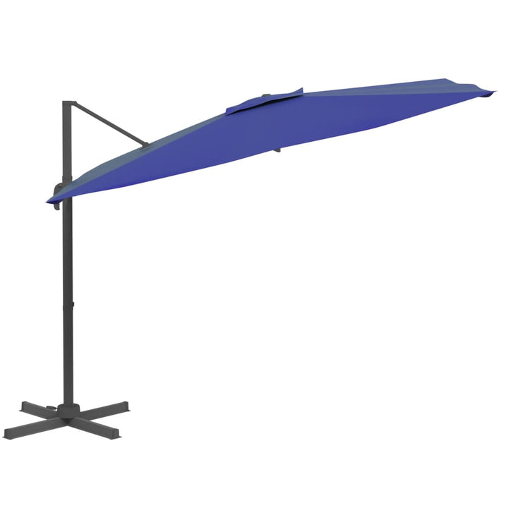 Umbrelă Suspendată, Stâlp Aluminiu, Albastru Azuriu, 400X300 Cm