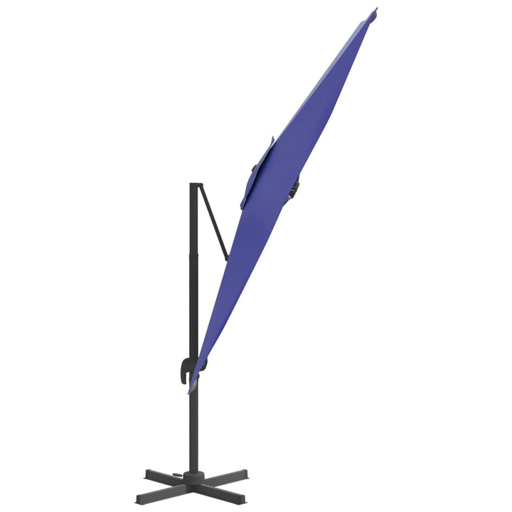 Umbrelă Suspendată, Stâlp Aluminiu, Albastru Azuriu, 400X300 Cm