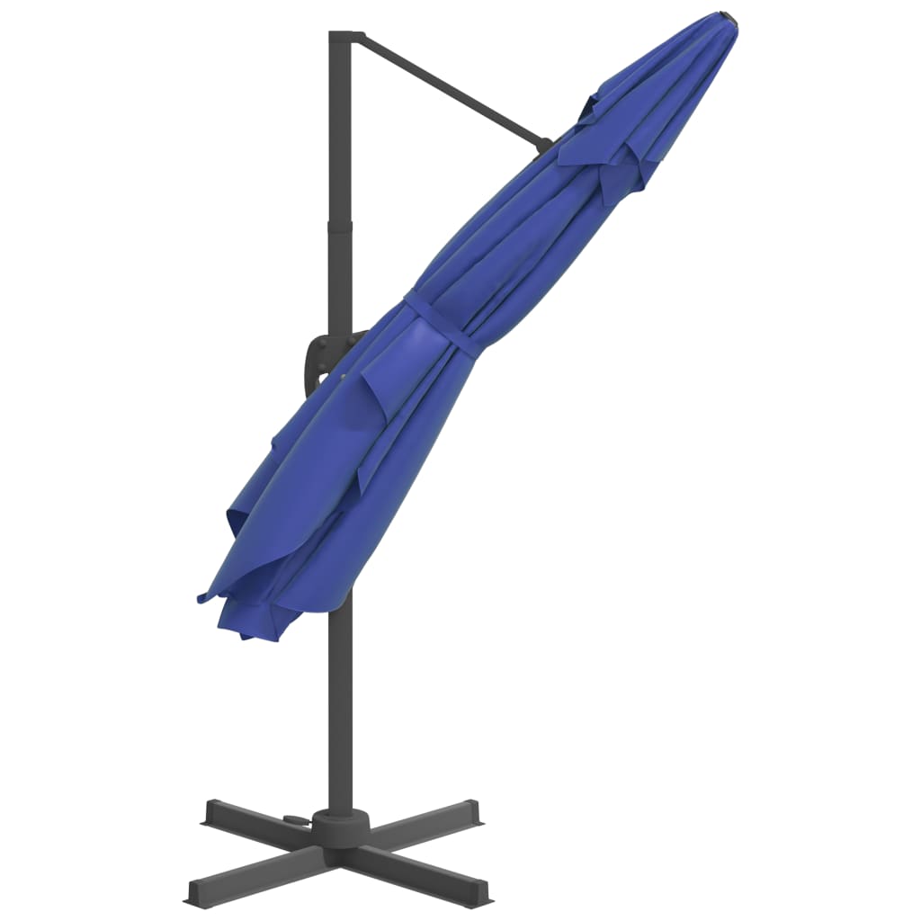 Umbrelă Suspendată, Stâlp Aluminiu, Albastru Azuriu, 400X300 Cm