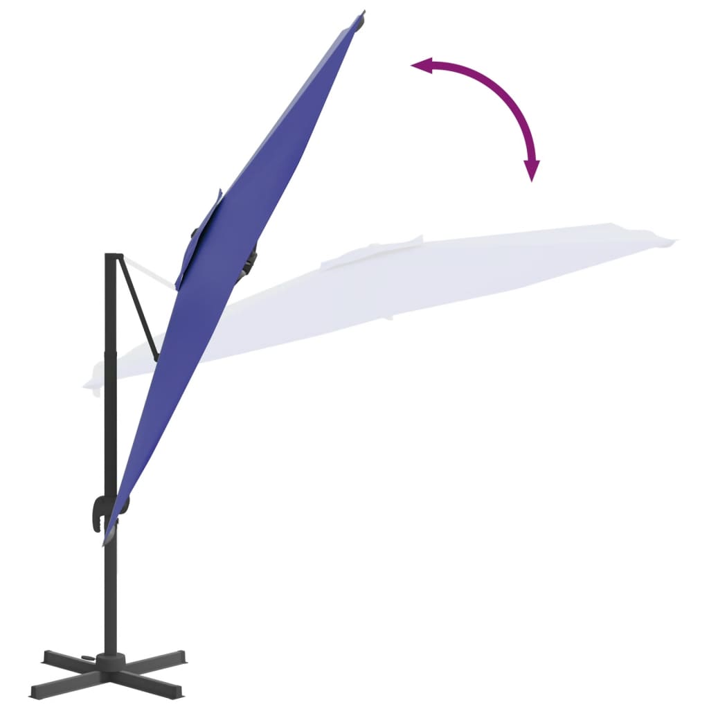 Umbrelă Suspendată, Stâlp Aluminiu, Albastru Azuriu, 400X300 Cm