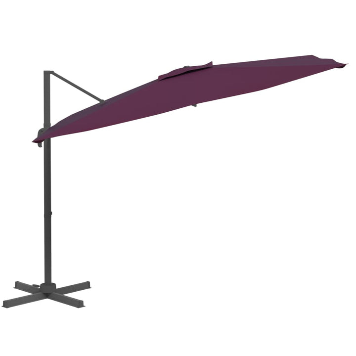 Umbrelă În Consolă Cu Stâlp De Aluminiu, Roșu Bordo, 400X300 Cm
