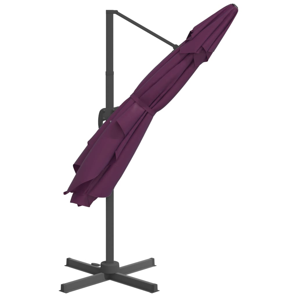 Umbrelă În Consolă Cu Stâlp De Aluminiu, Roșu Bordo, 400X300 Cm