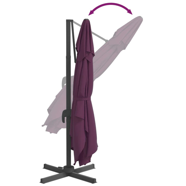 Umbrelă În Consolă Cu Stâlp De Aluminiu, Roșu Bordo, 400X300 Cm