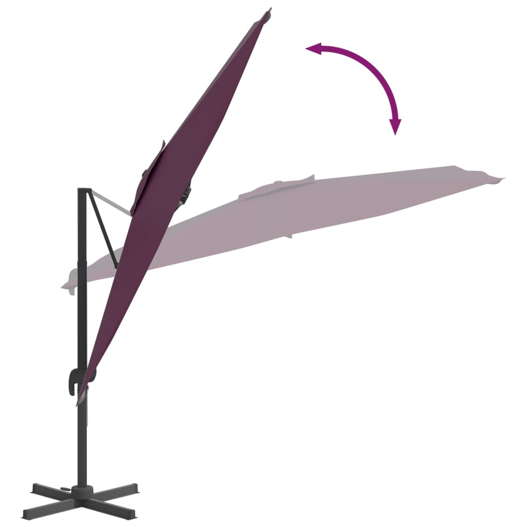 Umbrelă În Consolă Cu Stâlp De Aluminiu, Roșu Bordo, 400X300 Cm