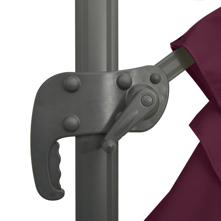 Umbrelă În Consolă Cu Stâlp De Aluminiu, Roșu Bordo, 400X300 Cm