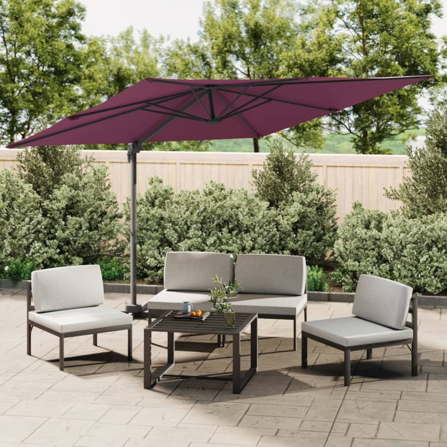 Umbrelă În Consolă Cu Stâlp De Aluminiu, Roșu Bordo, 400X300 Cm