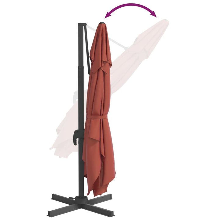 Umbrelă În Consolă Cu Stâlp Din Aluminiu, Cărămiziu, 400X300 Cm