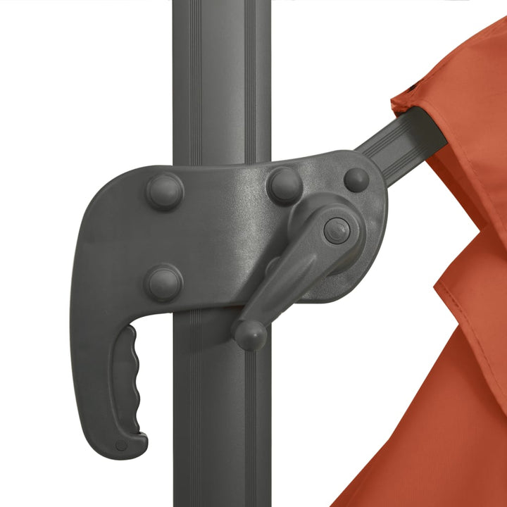Umbrelă În Consolă Cu Stâlp Din Aluminiu, Cărămiziu, 400X300 Cm