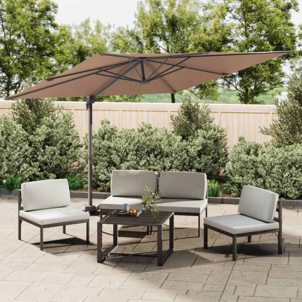 Umbrelă În Consolă Cu Led, Cărămiziu, 400X300 Cm