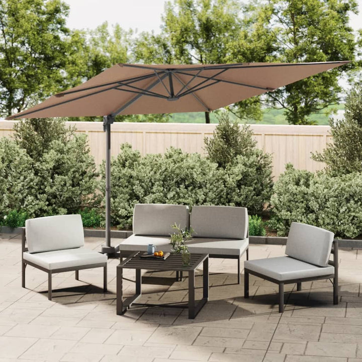Umbrelă În Consolă Cu Led, Cărămiziu, 400X300 Cm
