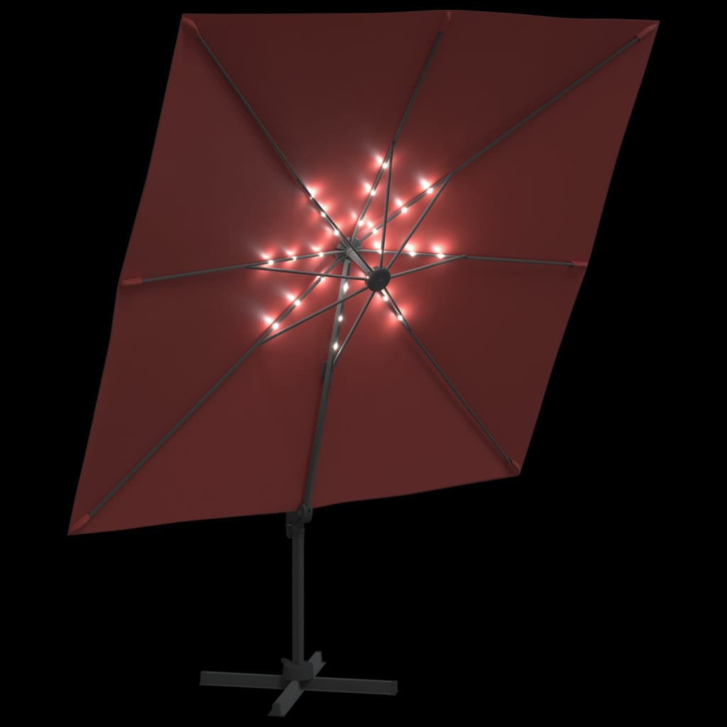 Umbrelă În Consolă Cu Led, Cărămiziu, 400X300 Cm