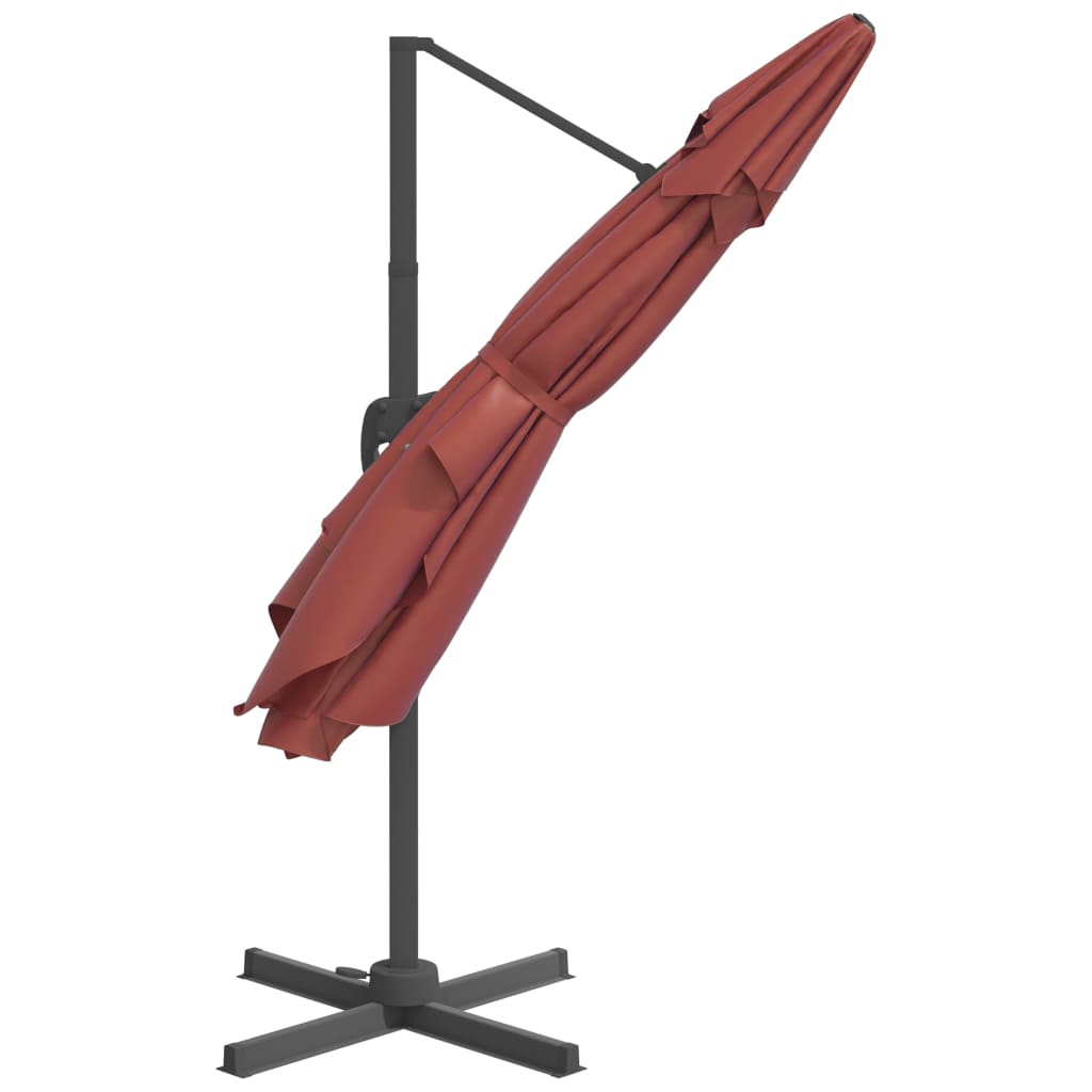 Umbrelă În Consolă Cu Led, Cărămiziu, 400X300 Cm