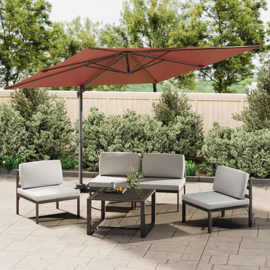 Umbrelă În Consolă Cu Led, Cărămiziu, 400X300 Cm
