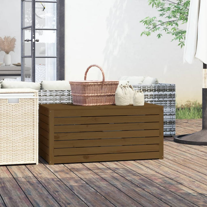 Ladă Depozitare Grădină, Maro, 101X50,5X46,5Cm, Lemn Masiv Pin