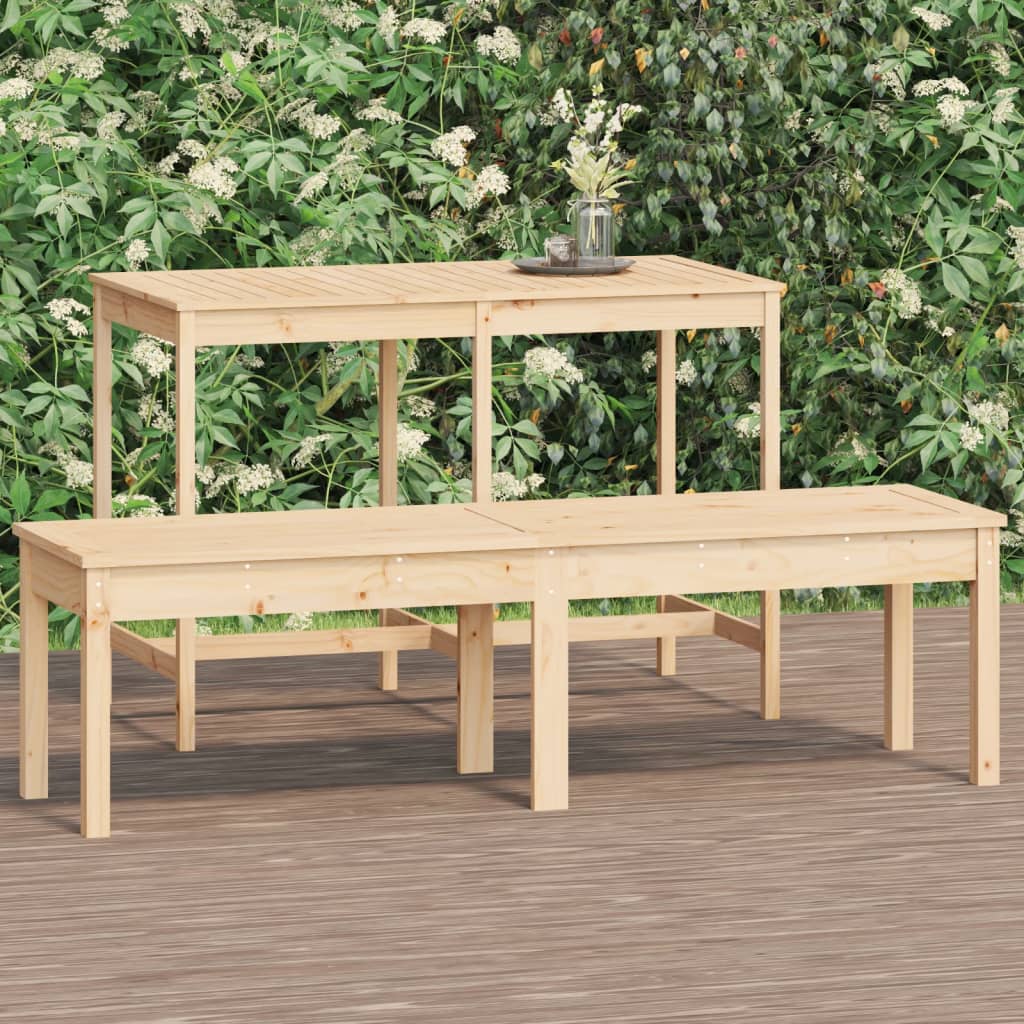 Bancă De Grădină 2 Locuri, 159,5X44X45 Cm, Lemn Masiv De Pin