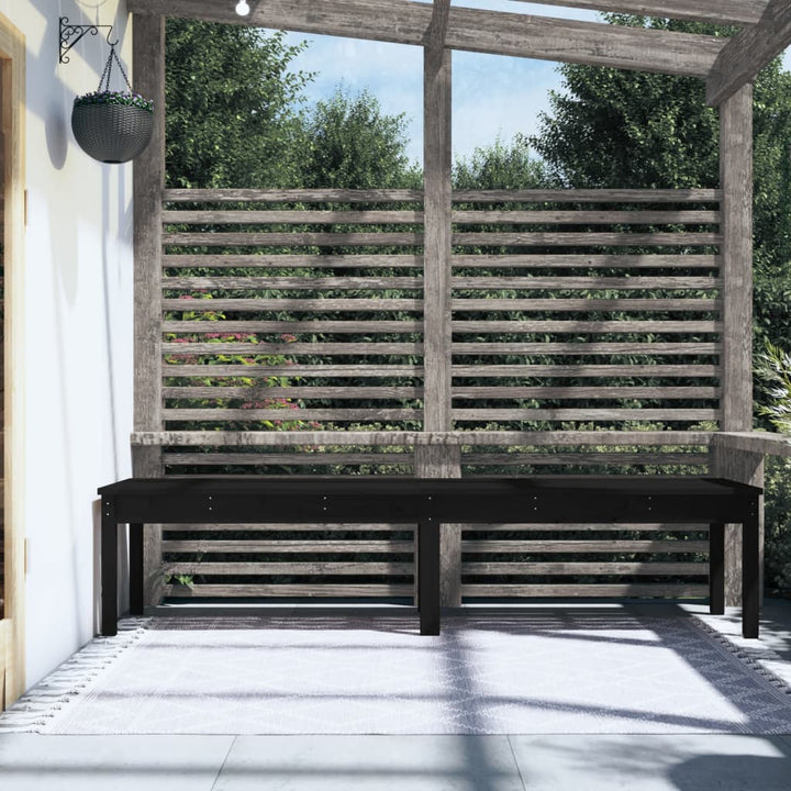 Bancă Grădină 2 Locuri, Negru, 203,5X44X45Cm, Lemn Masiv De Pin