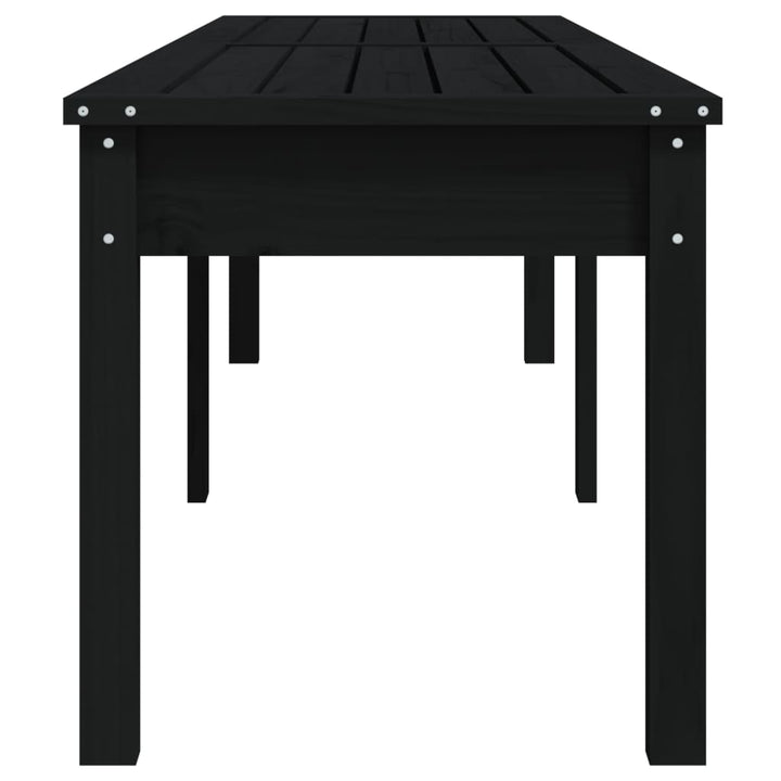 Bancă Grădină 2 Locuri, Negru, 203,5X44X45Cm, Lemn Masiv De Pin