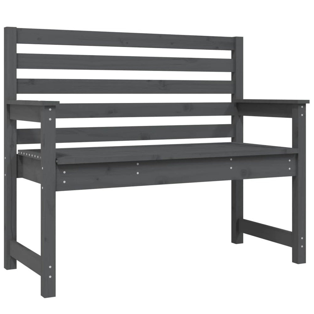Bancă De Grădină, Gri, 109X48X91,5 Cm, Lemn Masiv De Pin