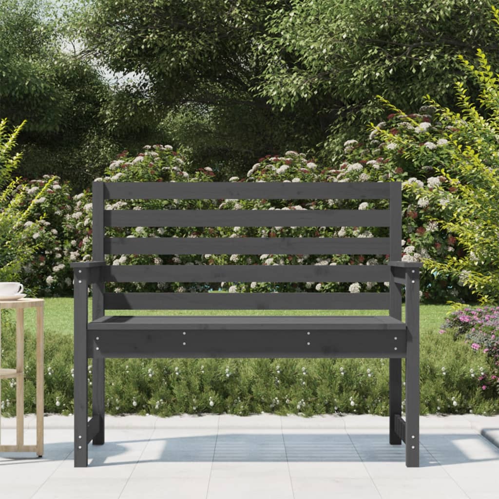 Bancă De Grădină, Gri, 109X48X91,5 Cm, Lemn Masiv De Pin