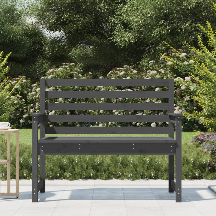 Bancă De Grădină, Gri, 109X48X91,5 Cm, Lemn Masiv De Pin
