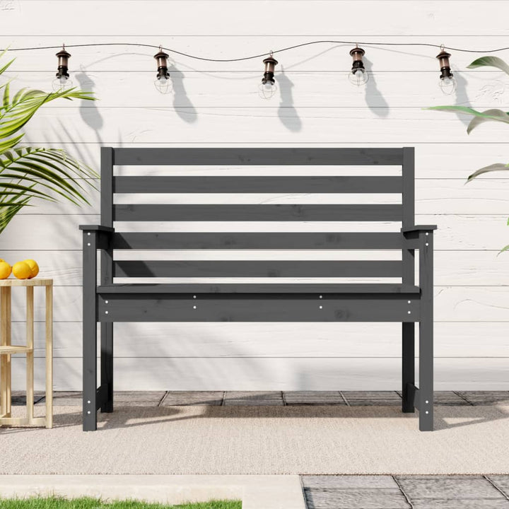 Bancă De Grădină, Gri, 109X48X91,5 Cm, Lemn Masiv De Pin