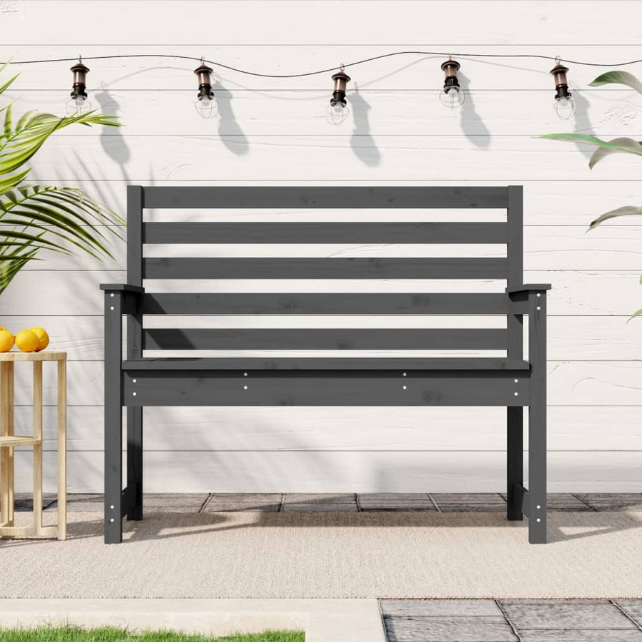 Bancă De Grădină, Gri, 109X48X91,5 Cm, Lemn Masiv De Pin