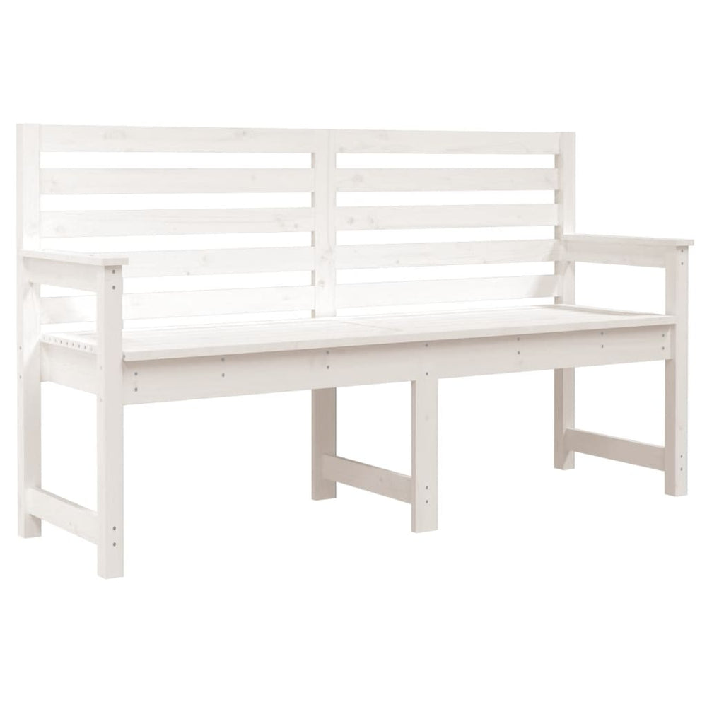 Bancă De Grădină, Alb, 159,5X48X91,5 Cm, Lemn Masiv De Pin