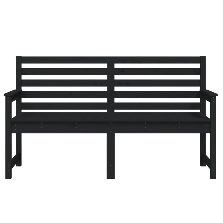Bancă De Grădină, Negru, 159,5X48X91,5 Cm, Lemn Masiv De Pin