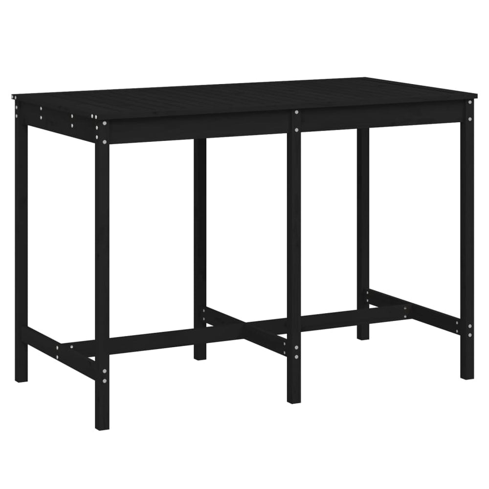 Masă De Grădină, Negru, 159,5X82,5X110 Cm, Lemn Masiv De Pin