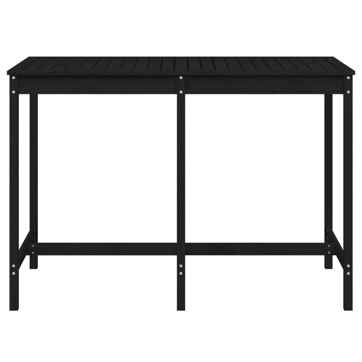 Masă De Grădină, Negru, 159,5X82,5X110 Cm, Lemn Masiv De Pin