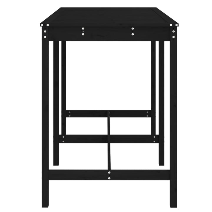 Masă De Grădină, Negru, 159,5X82,5X110 Cm, Lemn Masiv De Pin