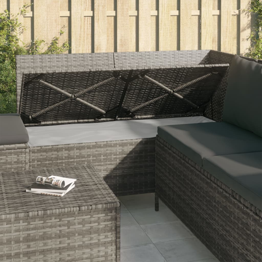 Set Mobilier De Grădină Cu Perne, 4 Piese, , Poliratan