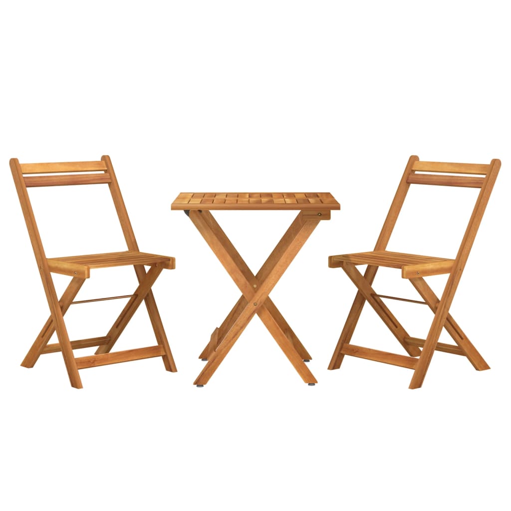 Set De Bistro Pliabil, 3 Piese, Lemn Masiv De Acacia