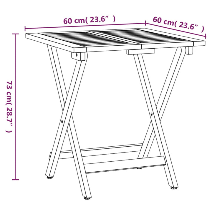 Set De Bistro Pliabil, 3 Piese, Lemn Masiv De Acacia