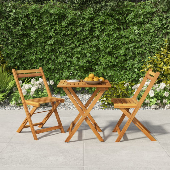 Set De Bistro Pliabil, 3 Piese, Lemn Masiv De Acacia