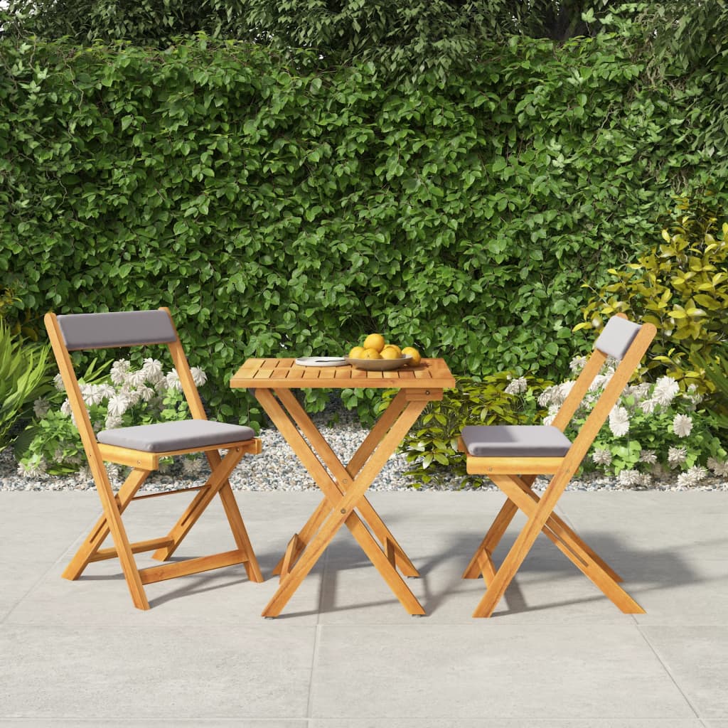 Set De Bistro Pliabil, 3 Piese, Lemn Masiv De Acacia