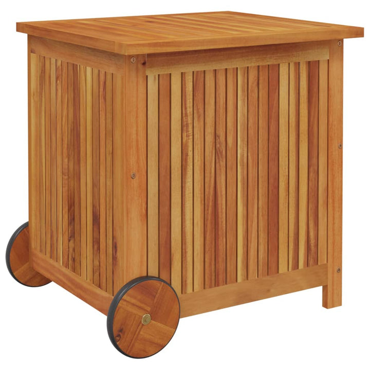 Ladă De Depozitare Grădină Cu Roți, , Lemn Acacia