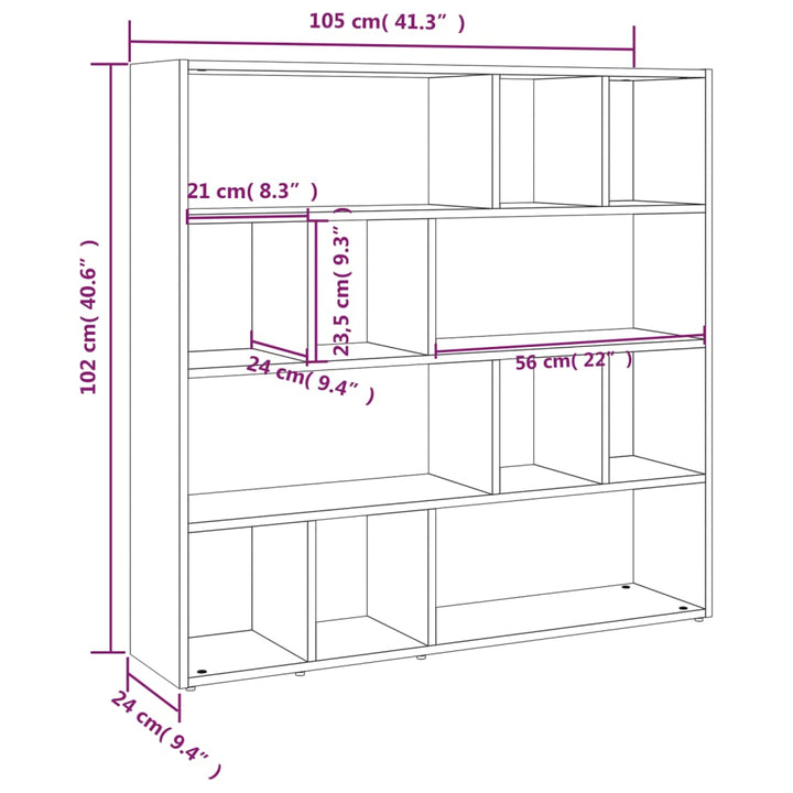 Bibliotecă/Separator Cameră, , 105X24X102 Cm