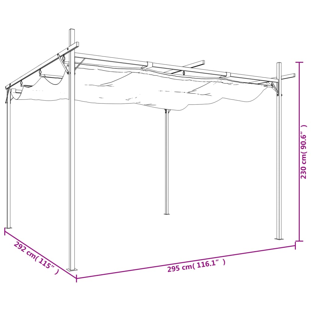 Pergola Cu Acoperiș Retractabil, ,