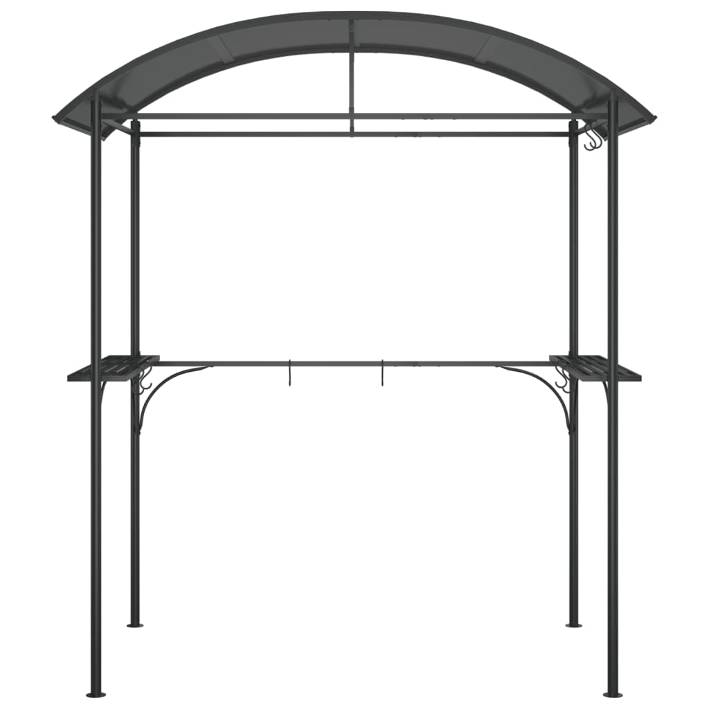 Foișor Grătar Cu Rafturi Laterale, Antracit 220X115X230 Cm Oțel